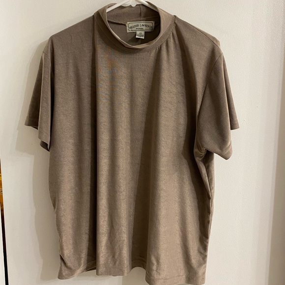 Vintage Frazier Lawrence mockneck taupe top size 1x - Picture 1 of 6